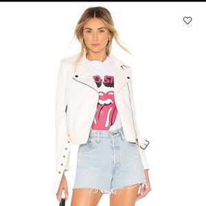 Revolve White Leather Jacket